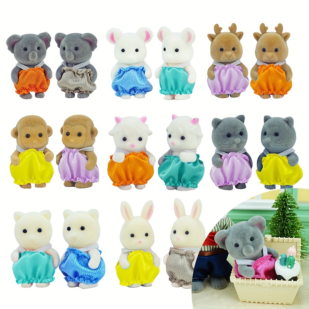 Toys For Girls Cute Baby Dolls Boy Girl The mouse family Mini plush doll  house cute mouse doll box family toys