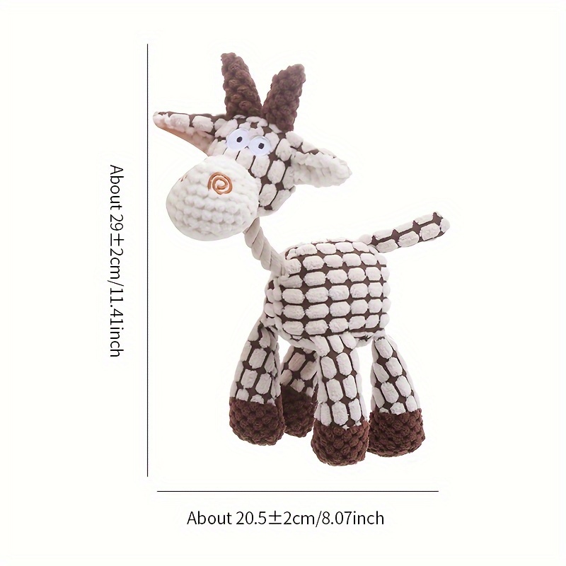 plush donkey shaped pet dog toy bite resistant and grinding teeth plush toy with bb sound white 6