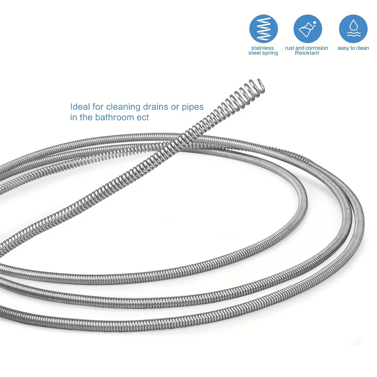 Drado Flexible Drain Cleaner Spiral, One Set 1&2 Flexible Pipe Cleaning  Shafts, Spiral Drain With Cleaning Hook - Temu Italy