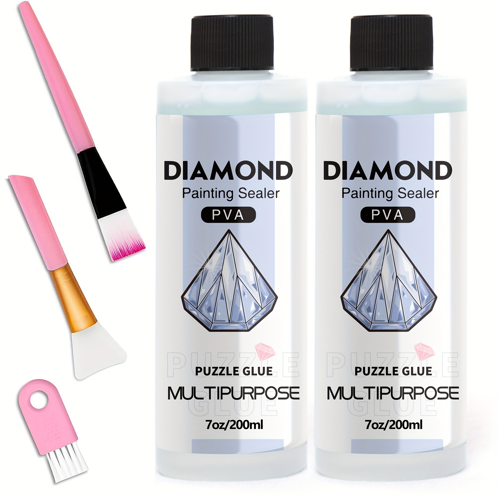 Eitseued Diamond Painting Sealer,Diamond Painting Sealer 120ML with Sponge  Head,5D Diamond Painting Glue Permanent Hold & Shine Effect,DIY Conserver