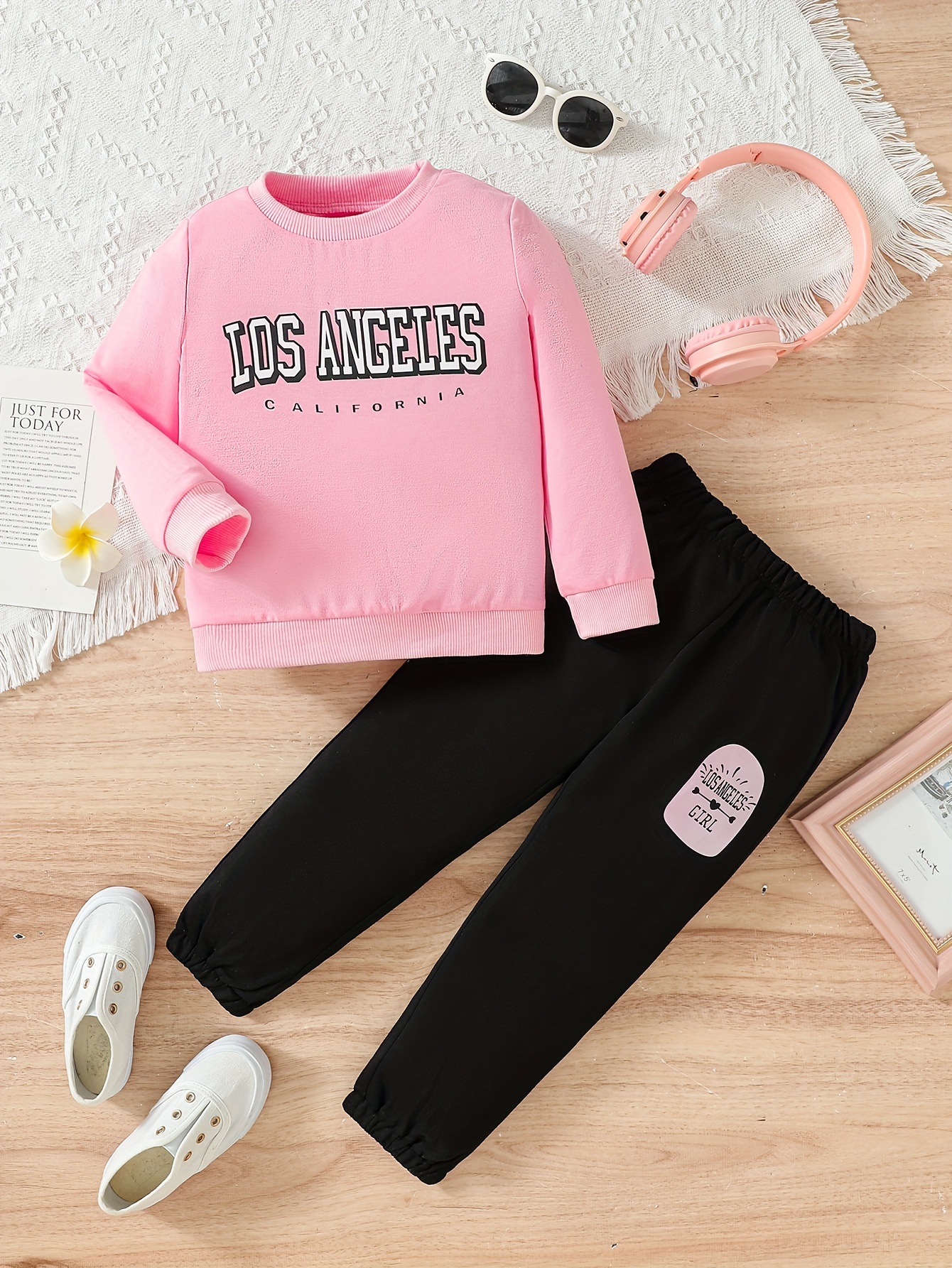 Girls Casual Cute Trendy los Angeles Tank Top Pants Set - Temu