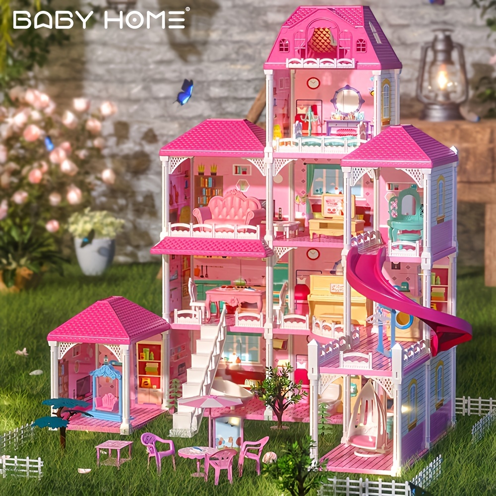 Maison de poupée de rêve pour filles, 12 pièces, maison de jeu, accessoires  de meubles de maison de poupée, maison de jouets de chalet, cadeau de Noël  pour enfants en bas âge