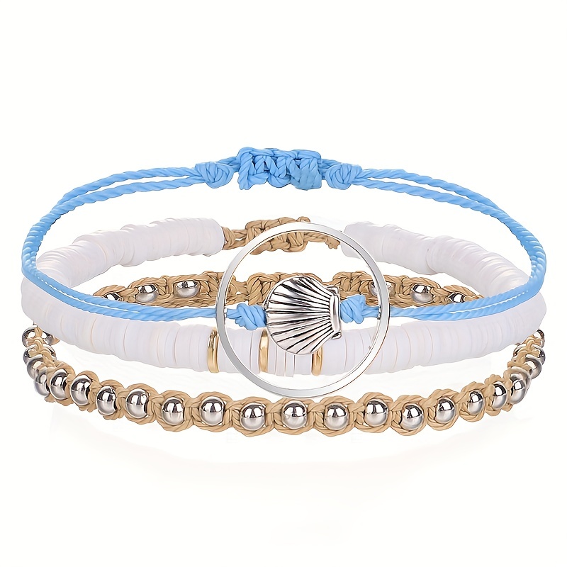 Beach Waterproof Wax Thread Braided Friendship Bracelet Set