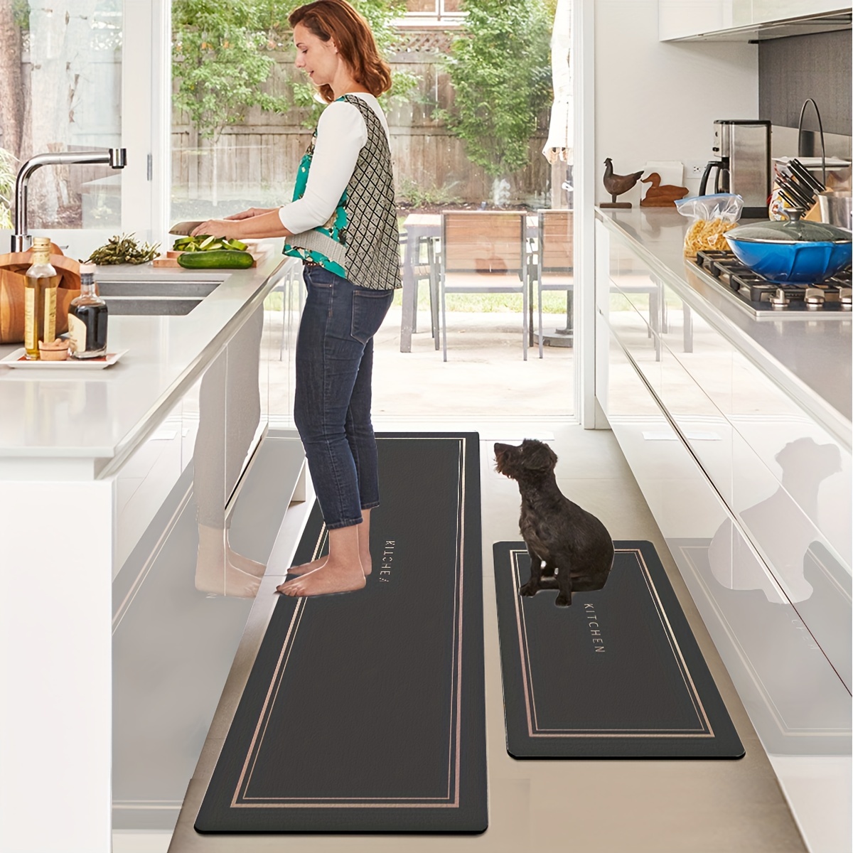 Tappeti e tappetini da cucina materiale di lino tappeti assorbenti antiscivolo  lavabili per cucina tappetini da cucina per lavello per pavimento