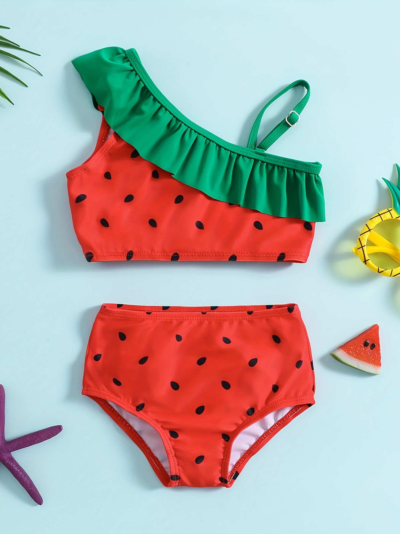 Trendy Girls Splicing Bikini Swimsuit Comfy Colorblock - Temu