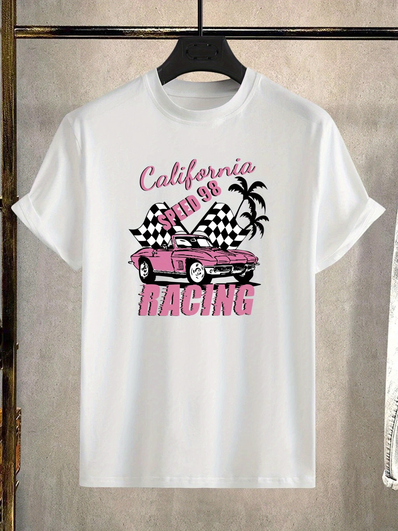 Mens T-shirt Vintage Racing Cars Graphic Tee