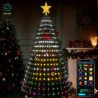 luz de de navidad led inteligente de 7 pies, animado de varios colores con 400 leds, control remoto y de aplicación, sincronización de , 12 , uso interior/exterior, impermeable, micrófono incorporado, alimentación de 110v-130v, enchufe de . uu., inalámbrico, pilas de botón no recargables