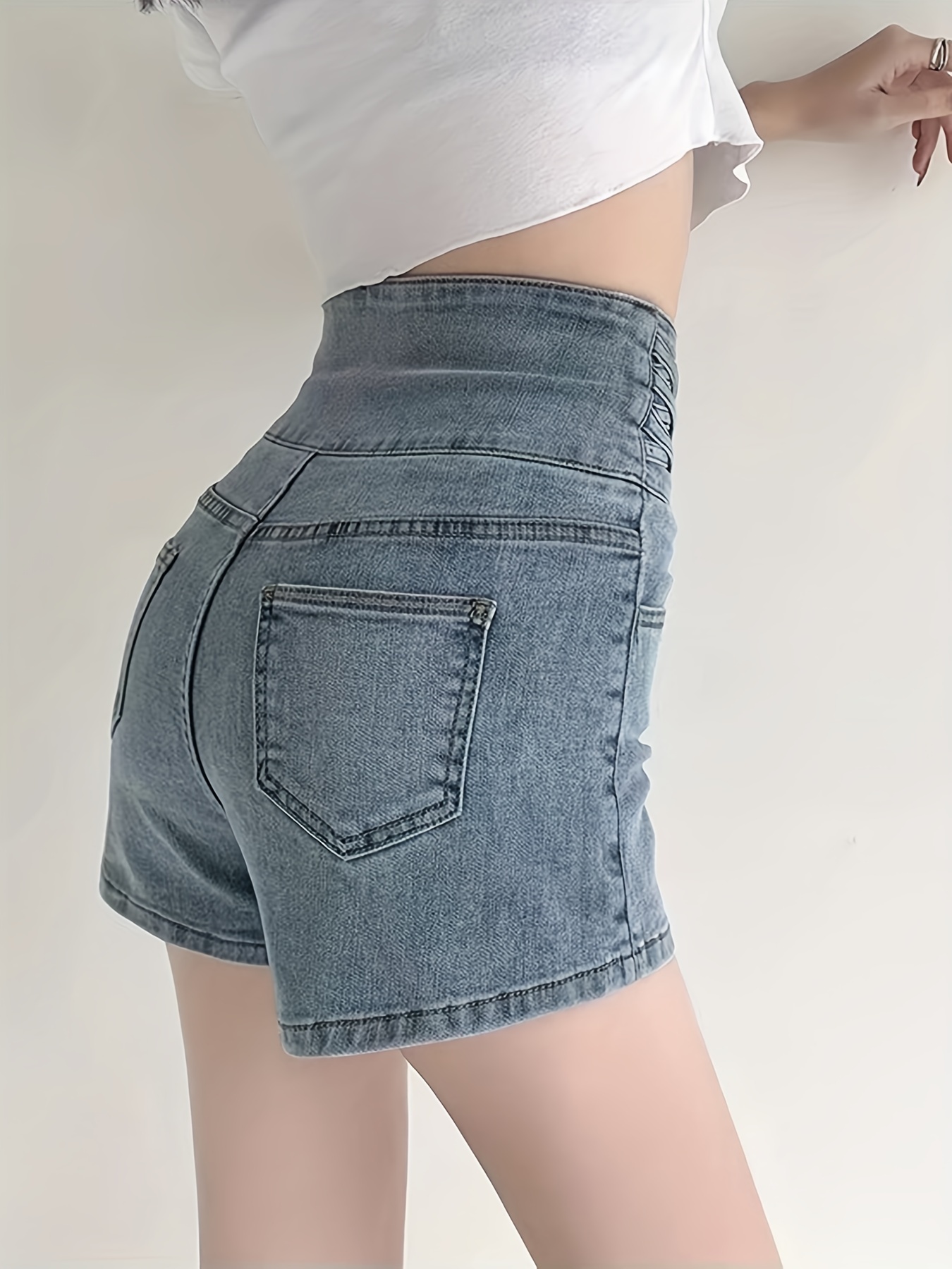 Short cintura alta sales jeans claro