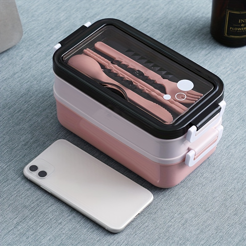 Stainless Steel Thermal Lunch Box Layers Multi Grids Tableware Students  School Adult Lunch Boxes Spoon Chopsticks Storage Box Bdliv