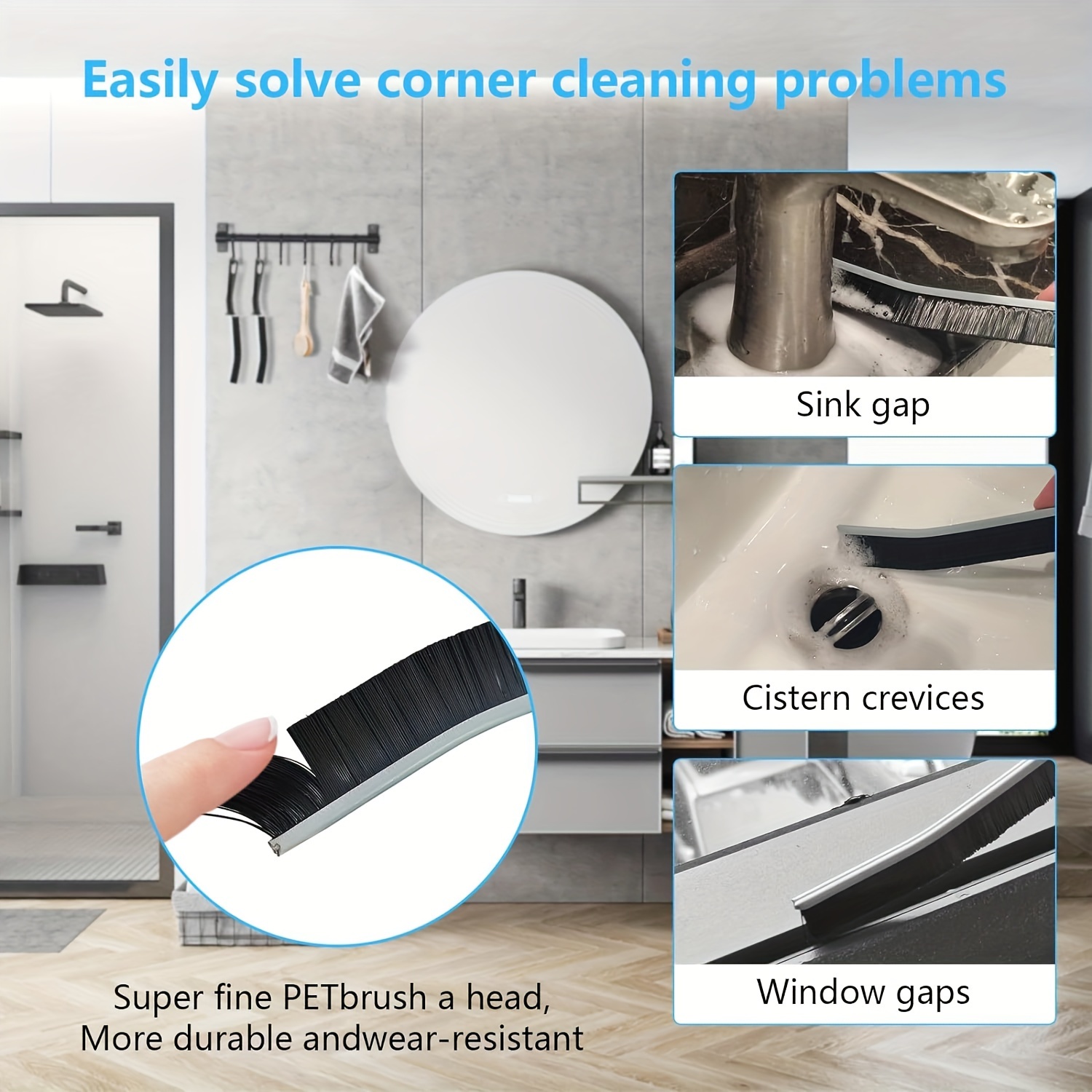Bathroom Tile Floor Gap Cleaning Brush Window Groove Home Corner Cleaning  Tools