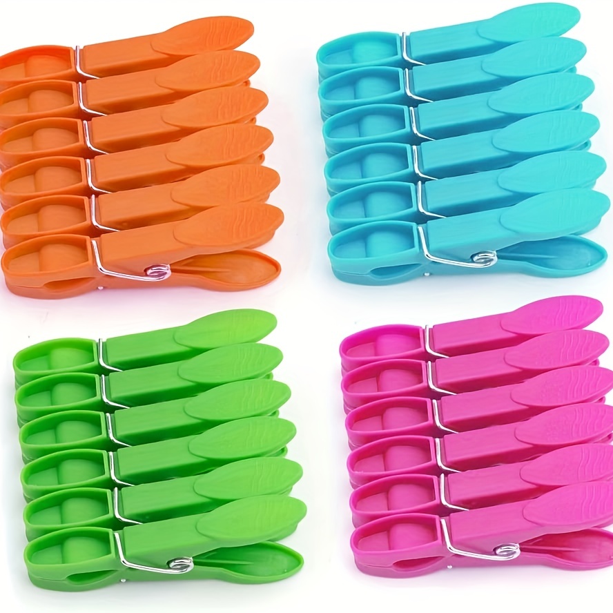 Clothes Pins 12Pack ClothesPins with Plastic Rope for Clothesline