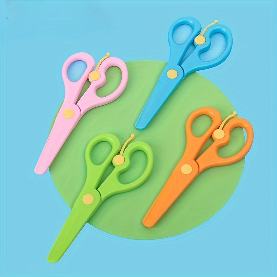 Anti-pinch Safety Scissors, All-plastic Straight Edge Scissors,  Kindergarten Scissors