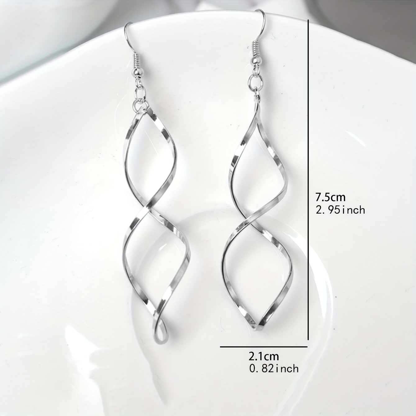Hollow Spiral Pattern Dangle Earrings Alloy Jewelry