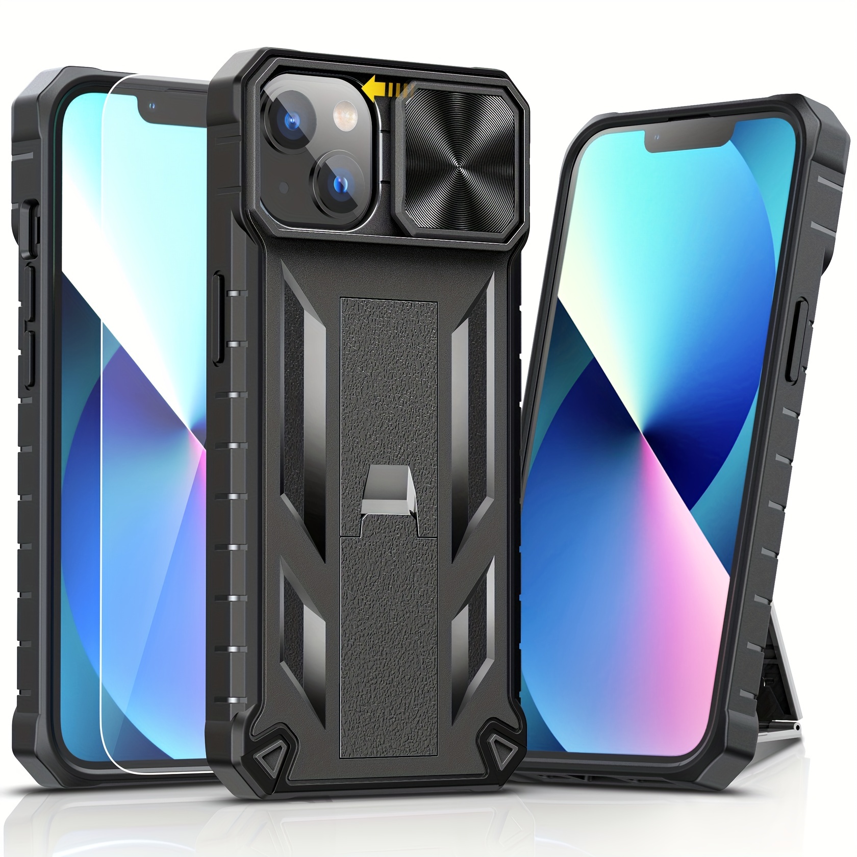 FNTCASE for iPhone 14 Pro Max Case: Military Grade Rugged Cell Phone Cover  with Kickstand & Holster | Shockproof TPU Protection Bumper Matte Textured