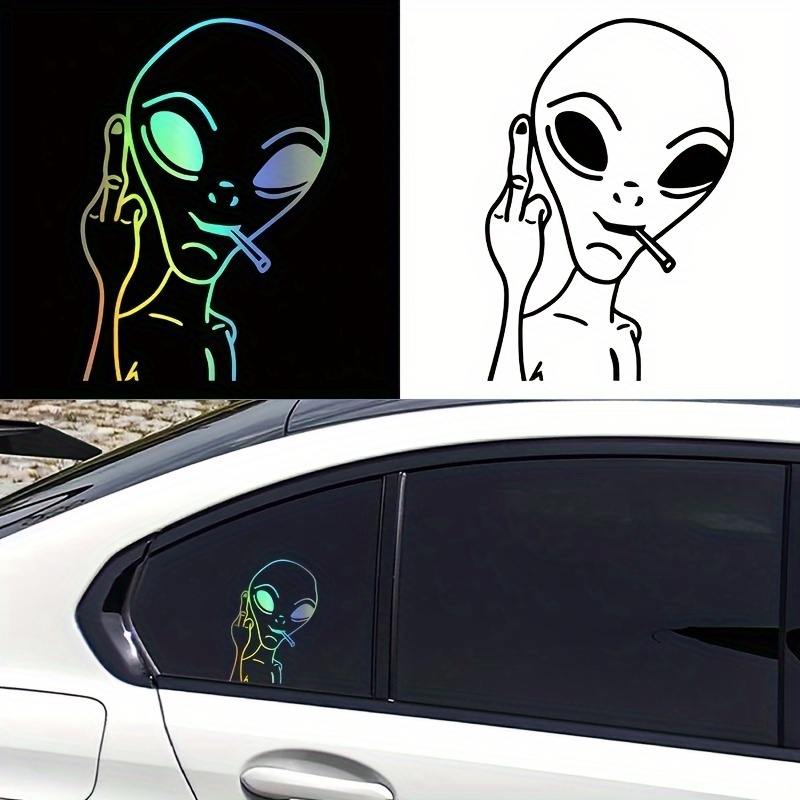 

10.3*15cm Funny Alien Personality Car Sticker Vinyl Decal Car Windows Decorative Sticker