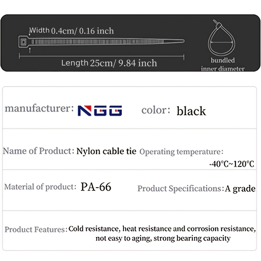 110 Stück Selbstsichernde Kunststoff Nylon Kabelbinder - Temu Germany