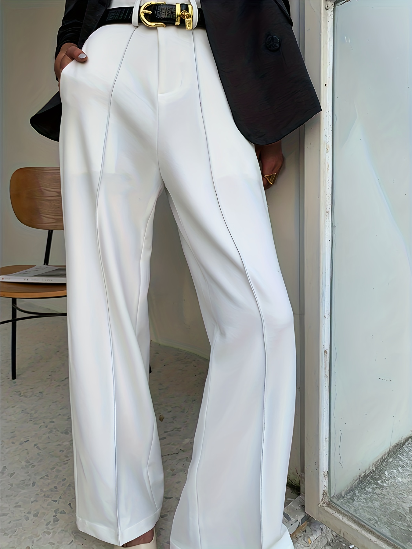 Zara High Waisted Belt Pants, Women's Fashion, Bottoms, Other