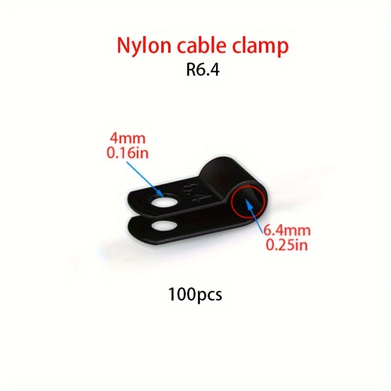 Nylon Black Cable Clip Wire Clamp R6.4 R8.4 R10.4 R13.2 Temu