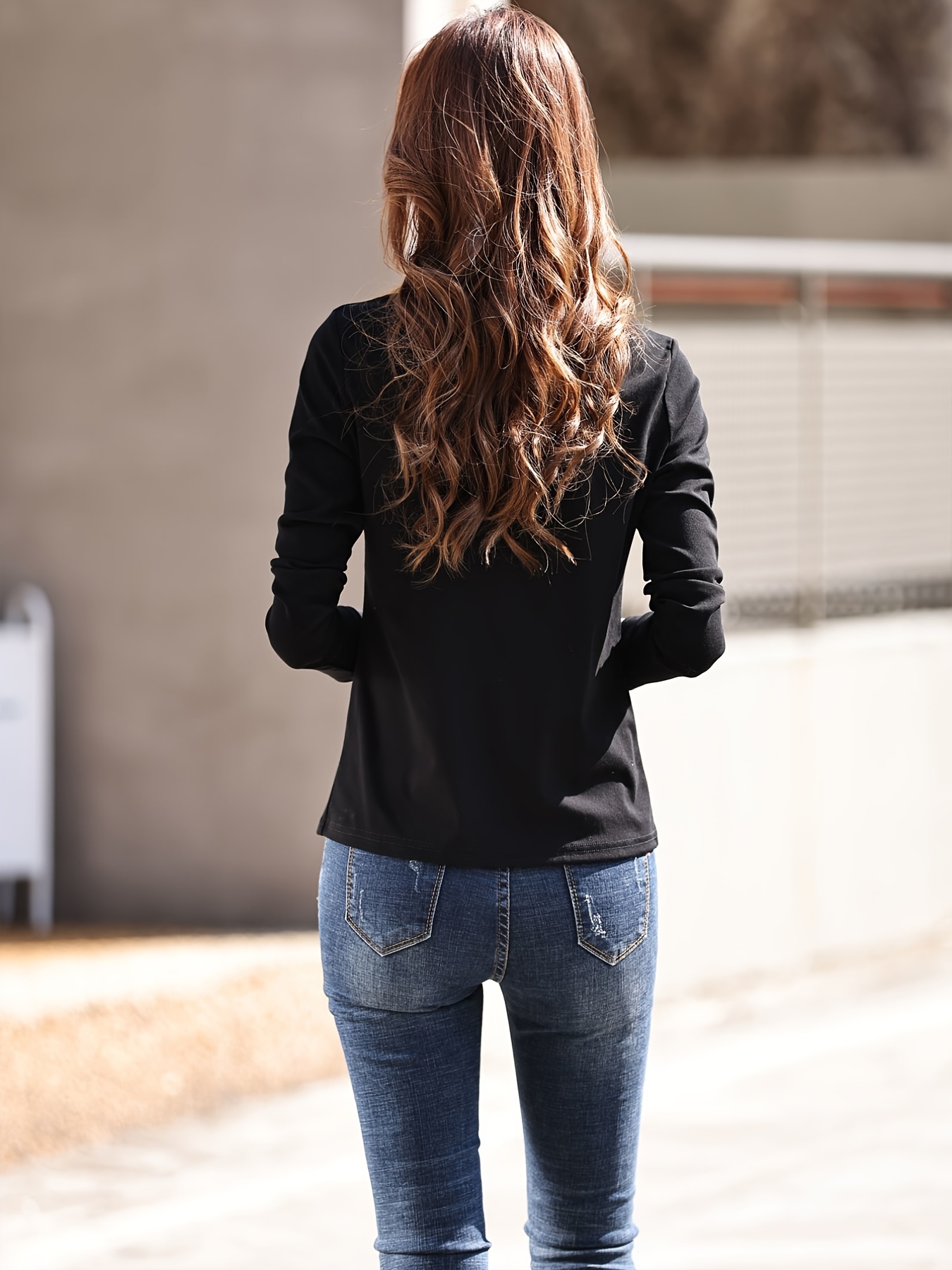 Zip Shirt Neck Long Sleeve T shirt Casual Every - Temu