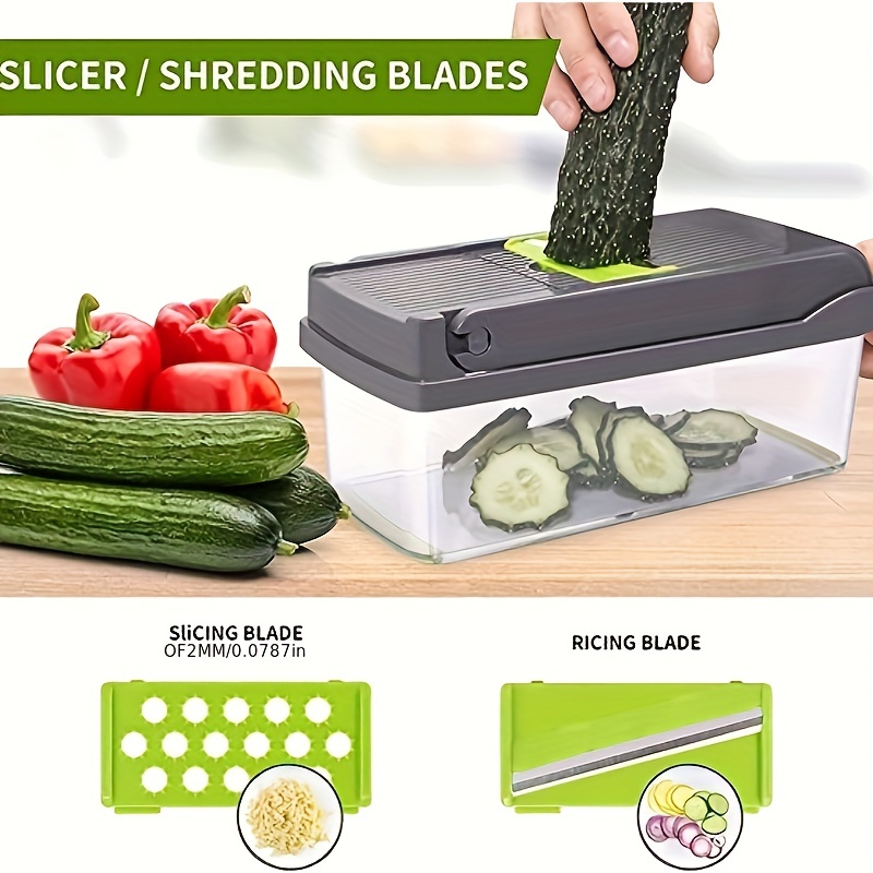 Vegetable Chopper 15 in 1,Vegetable Slicer Cutter with 8 Blade