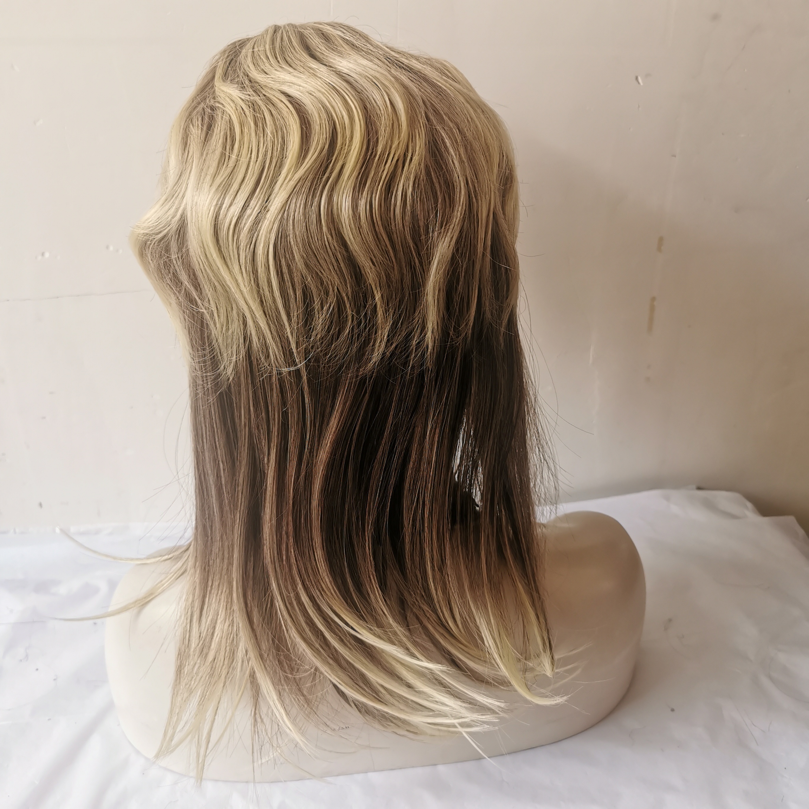 80s Mullet Punk Disco Blonde Highlights Wig For Men Casual School