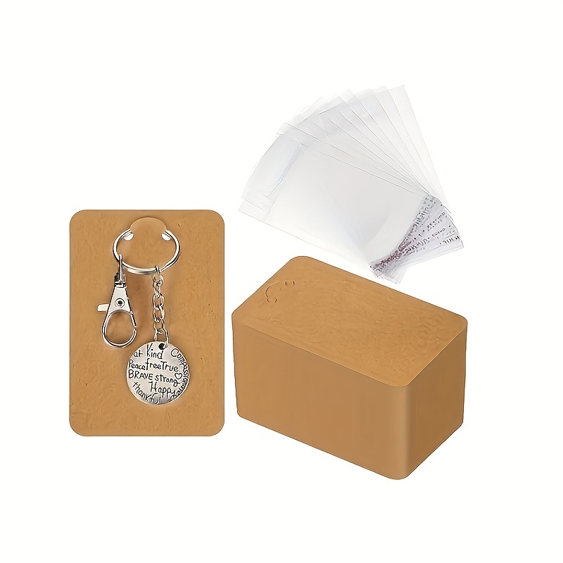 Shimmery Cardstock Packaging Display Card for DIY Keychains - 48 Display  Cards