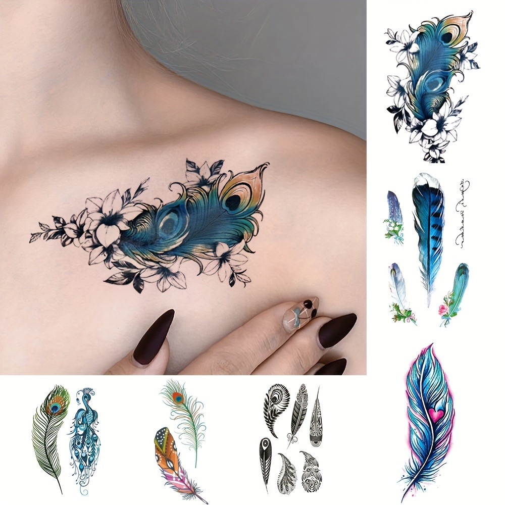 Wrist Female Feather Tattoo Designs - Temu