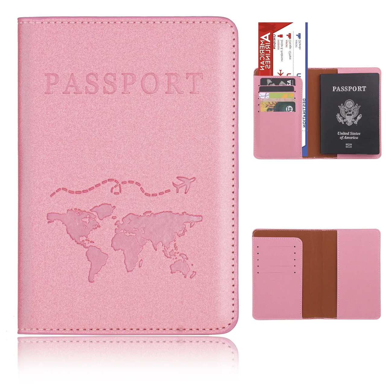 1pc Pu Leather Passport Holder Travel Accessories Passport Wallet
