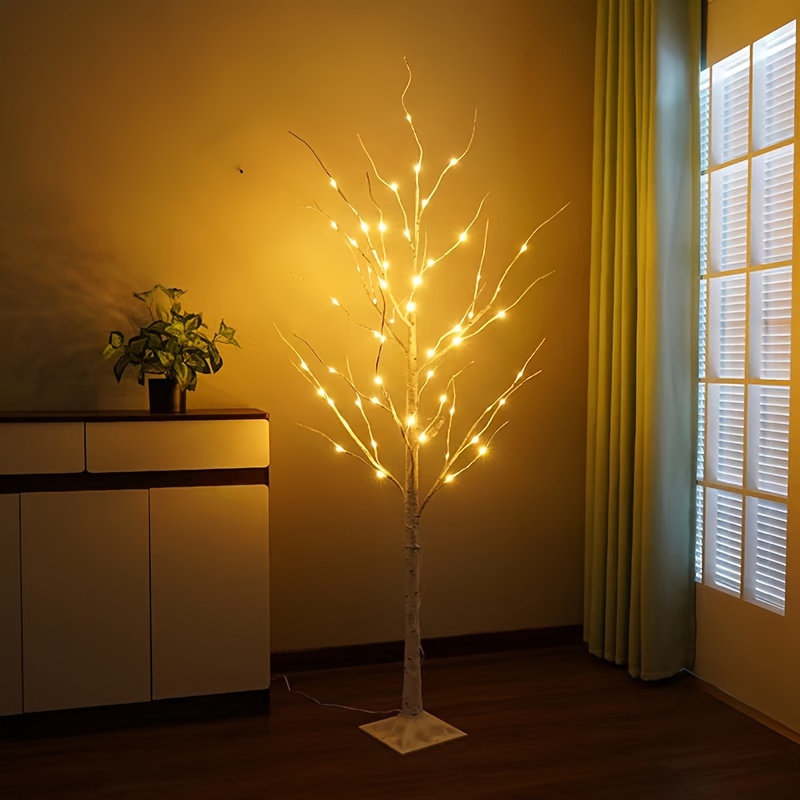 1.8m/5.9 Pie 48led Iluminado Árbol Abedul Luces Cadena - Temu Chile