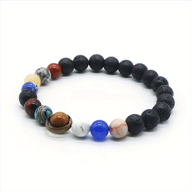 TEMU 1pc Pulsera Del Del , Pulsera De Planetas De Piedra Artificial Para Hombres Y Mujeres, Regalo Para , Regalo Para