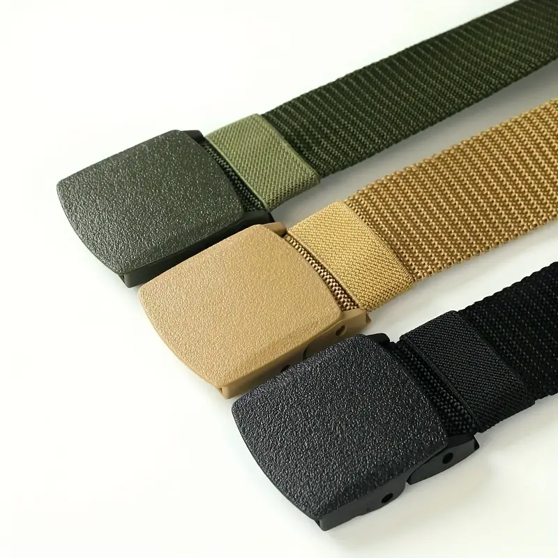 Men's Belt With Plastic Buckle Military Tactical Belt - Temu