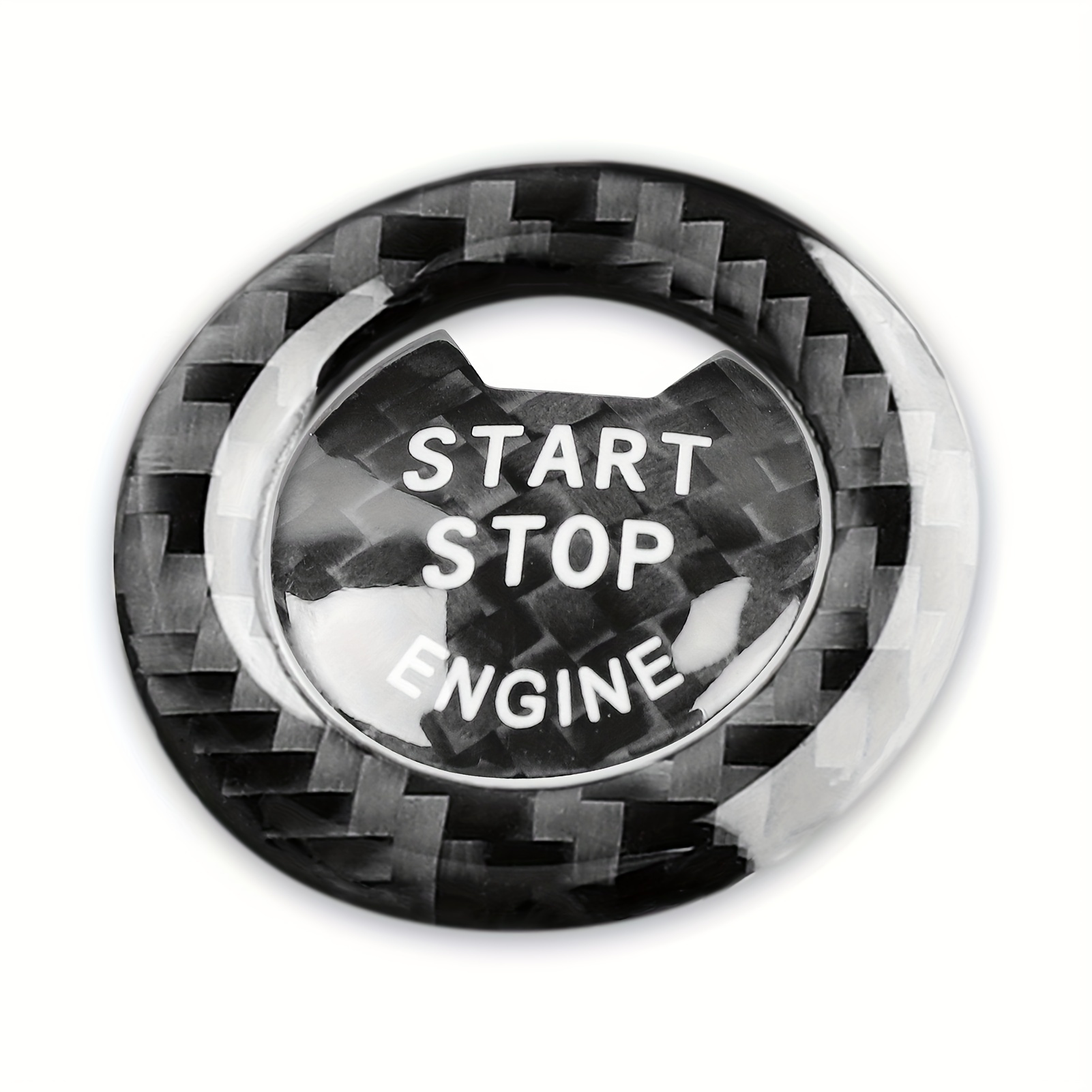 Car Engine One Key Start Stop Button Cover Sticker Carbon Fiber
