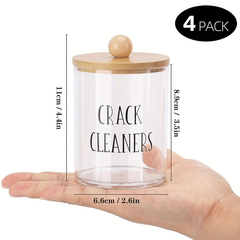 4 Pack Apothecary Jars With Lids,10 Oz Clear Bathroom Organizer