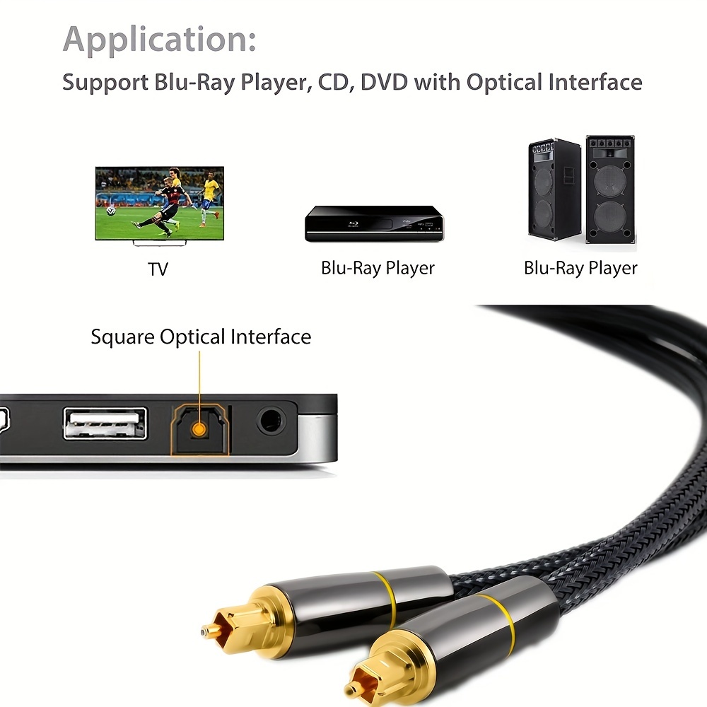 Cable Óptico Audio Digital 5.1 Canales Spdif 1.5 Metros
