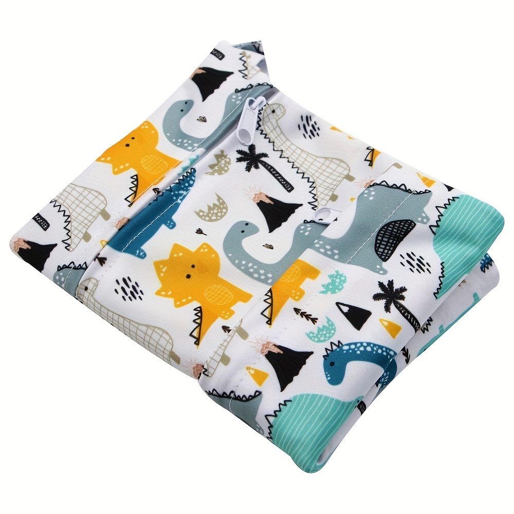 Cartoon Wet & Dry Bag Waterproof Reusable 2 Zippered Pockets & Handle
