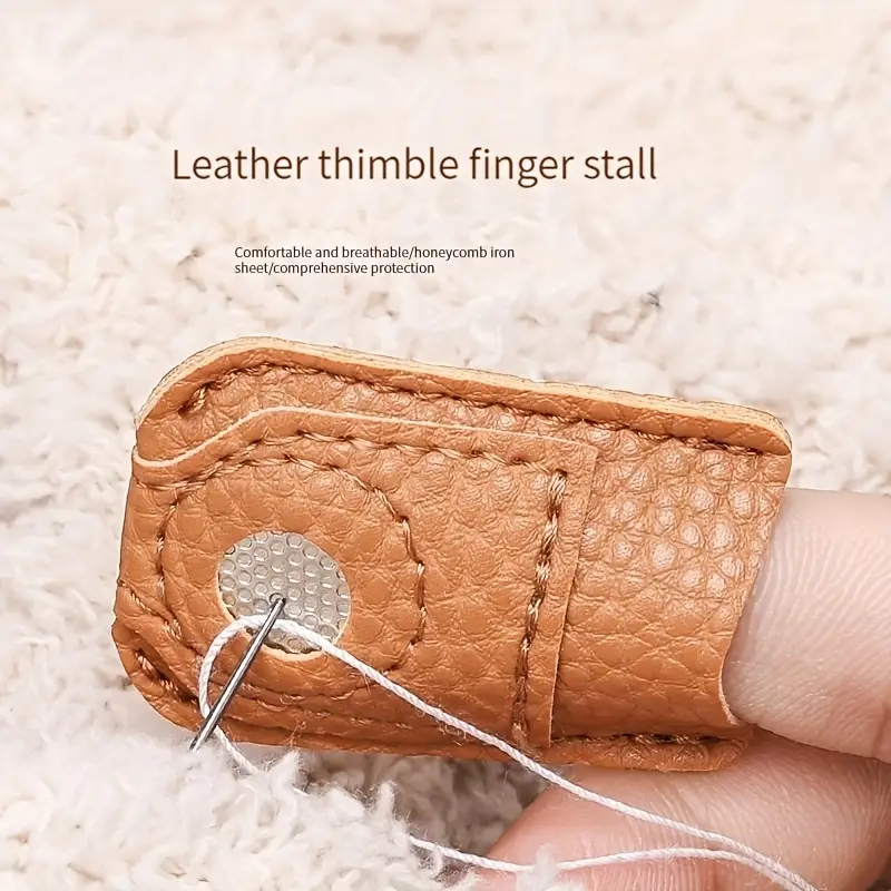 Leather Thimble Hand Sewing Thimble Finger Protector For Knitting Sewing  Quilting Needles Craft Accessories Diy Sewing Tools Home Hand-sewn  Cross-stitch Thimbler - Temu United Arab Emirates