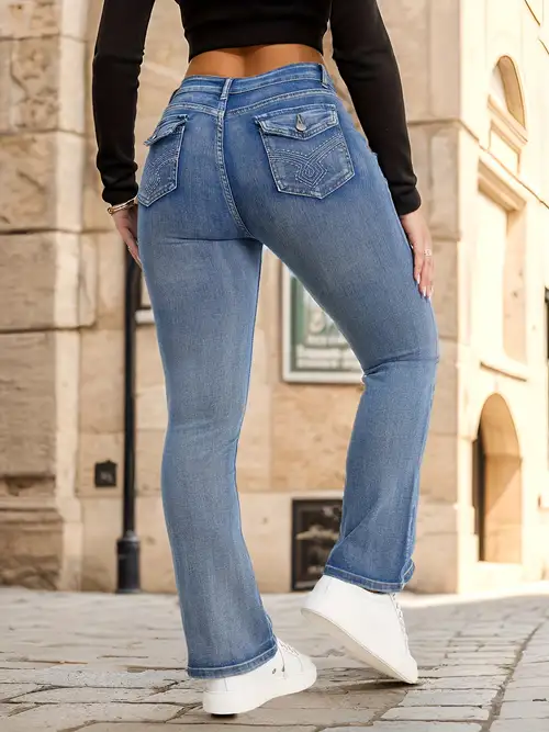HOSTINGG Jeans for Women Bootcut High Waist Women's Low Rise