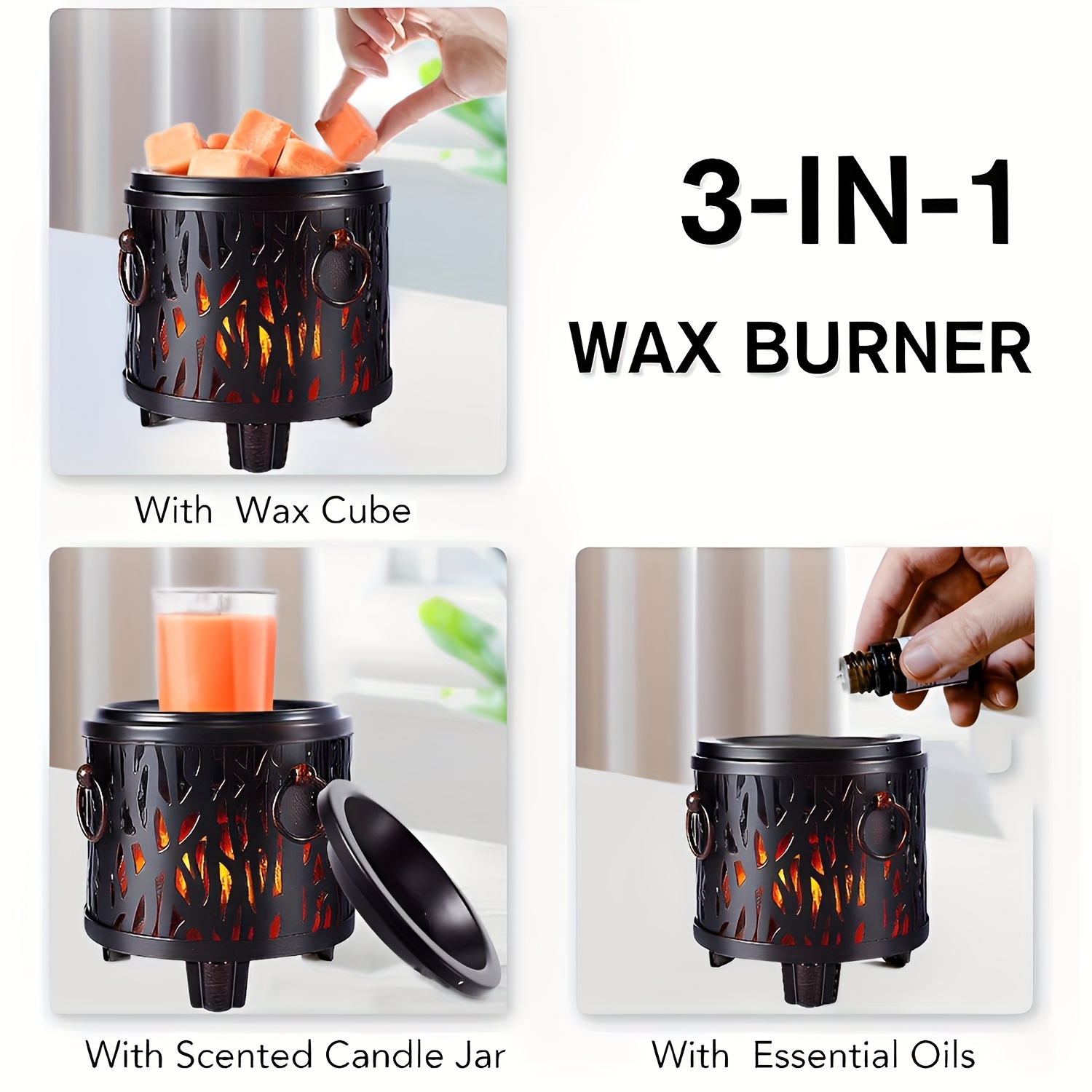 1set Fire Pit Wax Melt Warmer Brûleur De Cire En Métal - Temu Canada