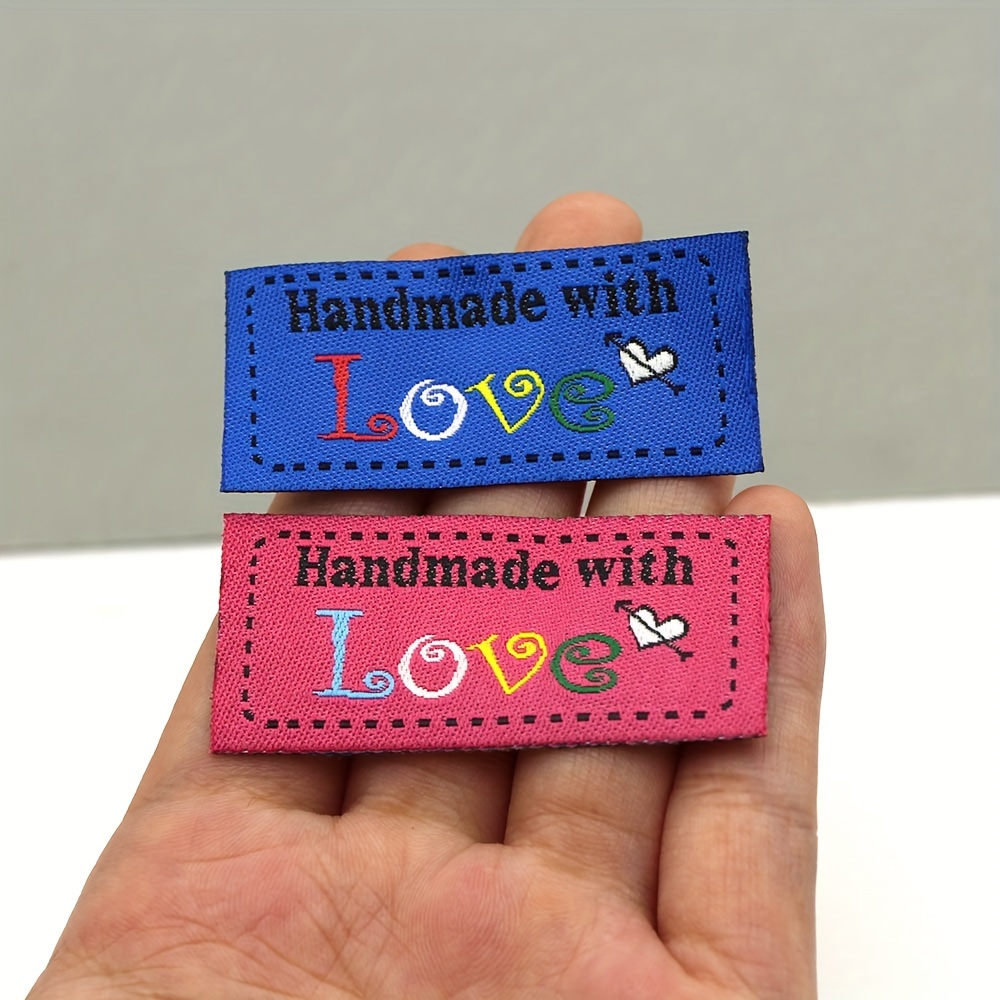 Personalized Handmade With Love Woven Sewing Labels Handmade