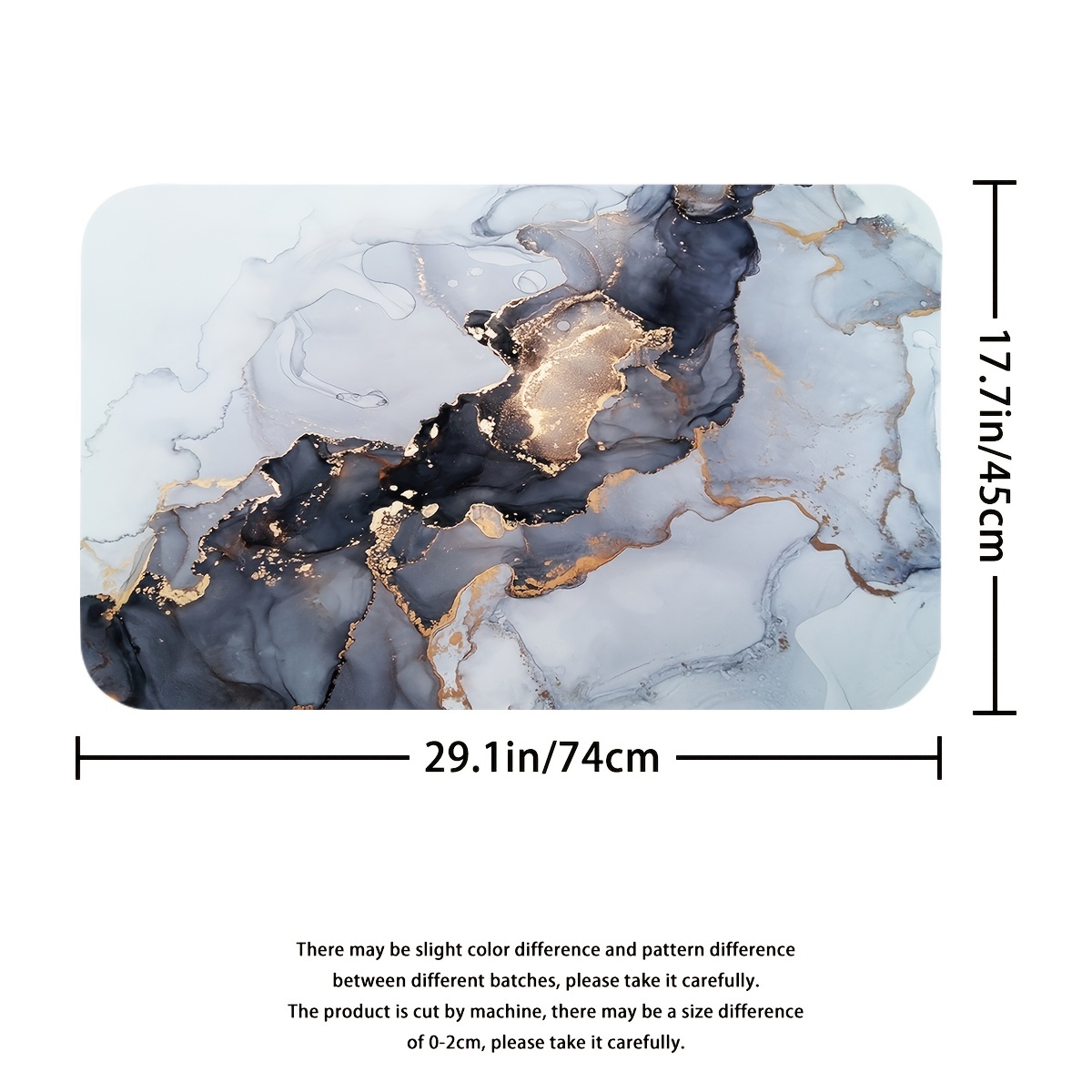 3pcs Marble Modern Bathroom Floor Mat Set