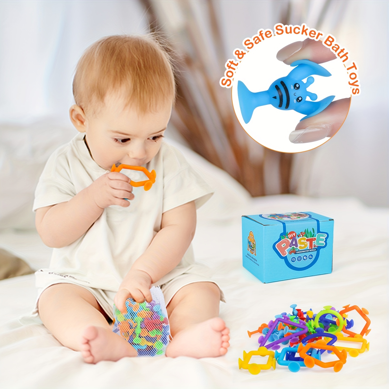 Suction Cup Toy for 3 Years Old Toddler, Bath Toys for Kids Aged 4-8, 32PCS  Animal Suckers with Mini Eggshell Storage, Montessori Sensory Toy Gift for  Boys and Girls, Fidget Toys for /