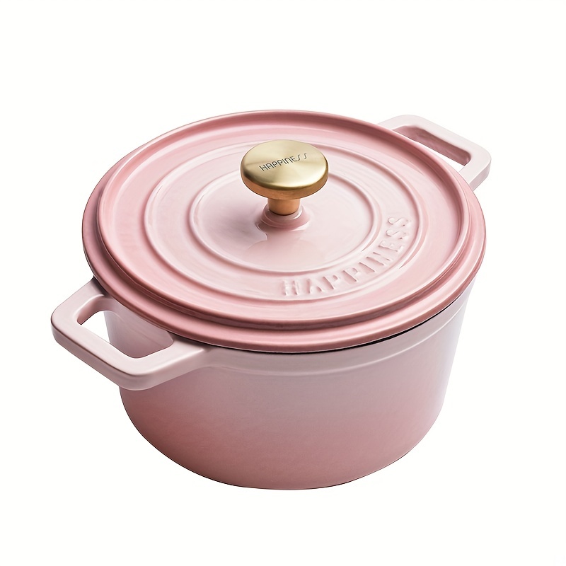 1pc, Enameled Dutch Oven Pot With Lid (9.4''), Enameled Cast Aluminum Dutch  Oven