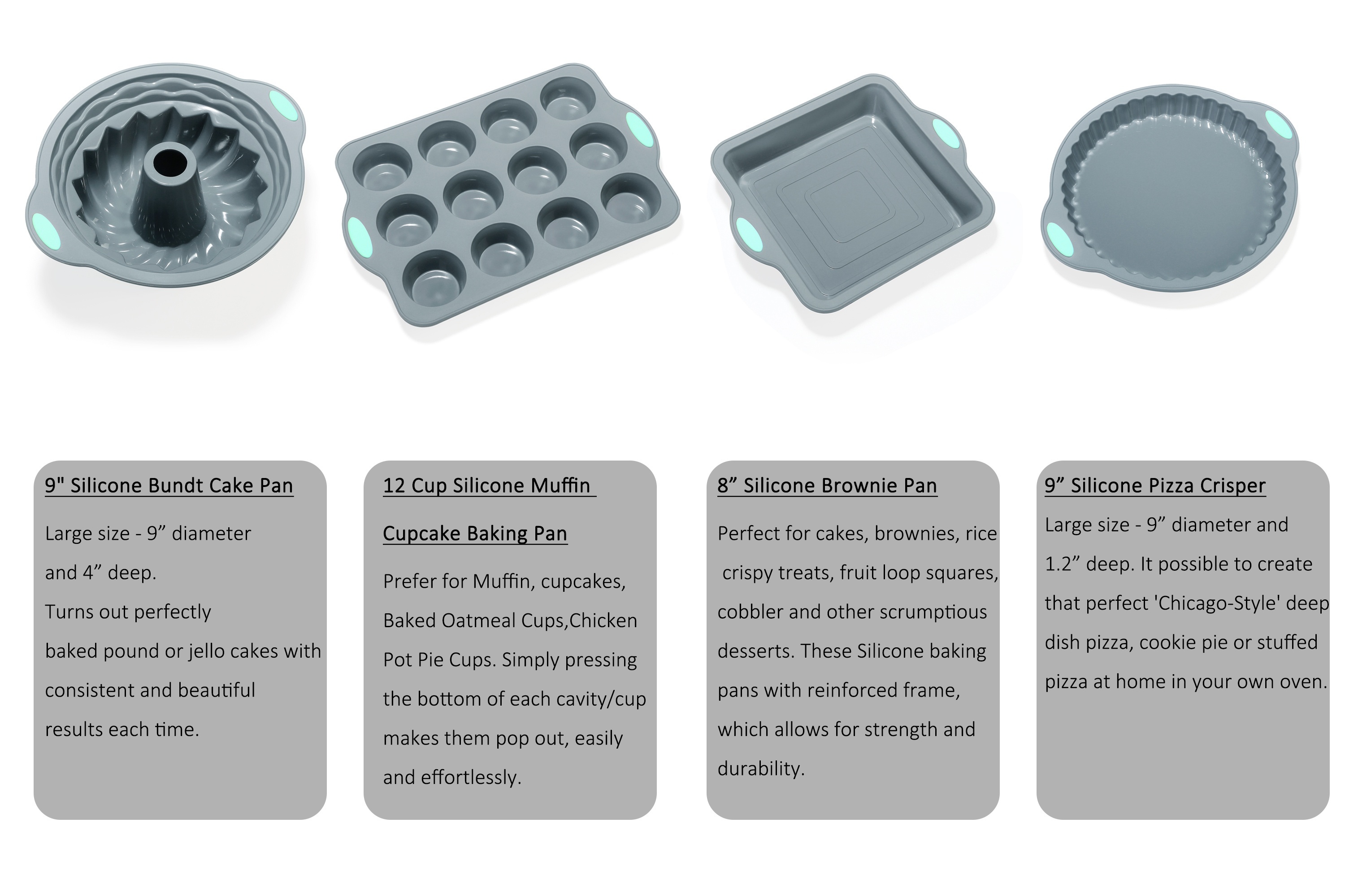 To encounter 31 Pieces Silicone Baking Pans Set, Nonstick Bakeware Sets,  BPA Free Silicone Molds, with Metal Reinforced Frame More Strength