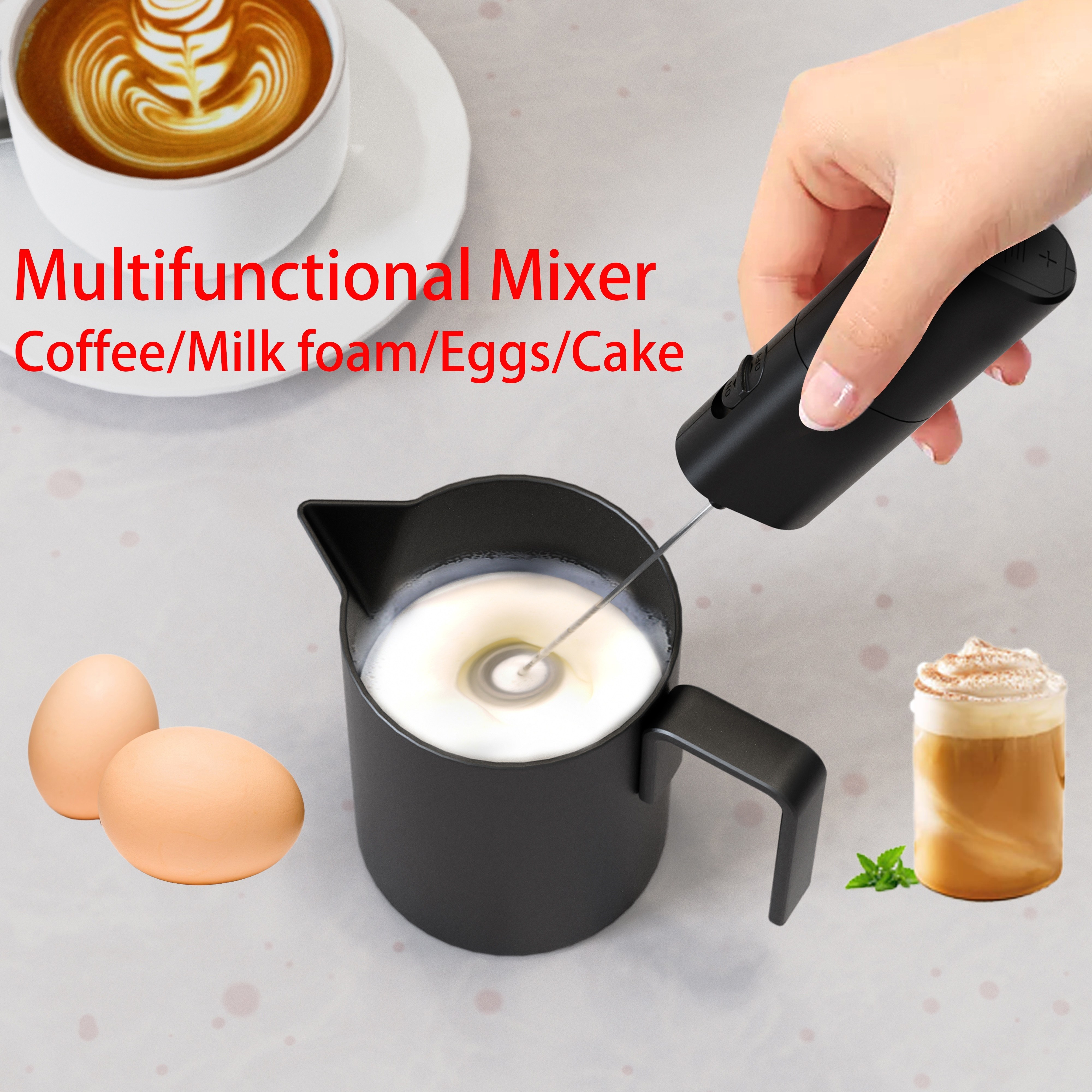 1pc Mini Handheld Mixer, Coffee Frother, Upgraded Handheld Milk