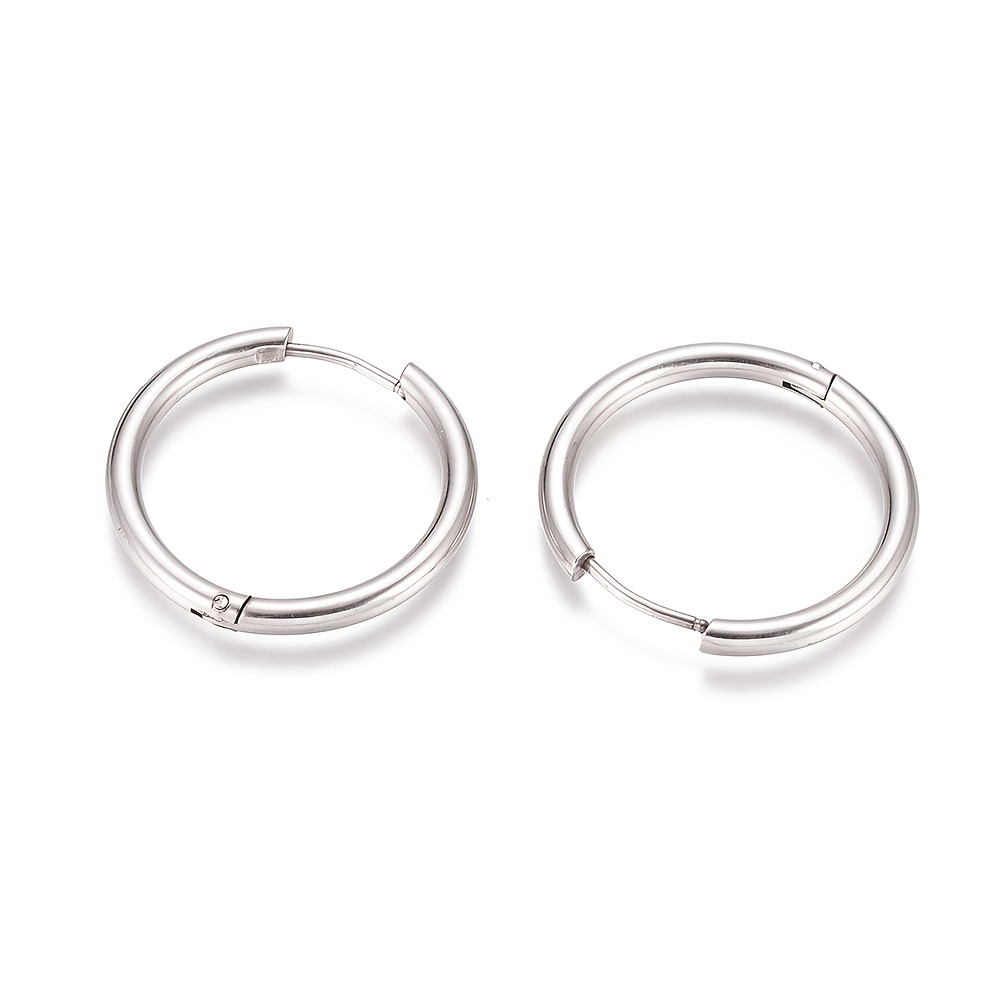 Stainless Steel Huggie Small Hoop Earrings - Temu