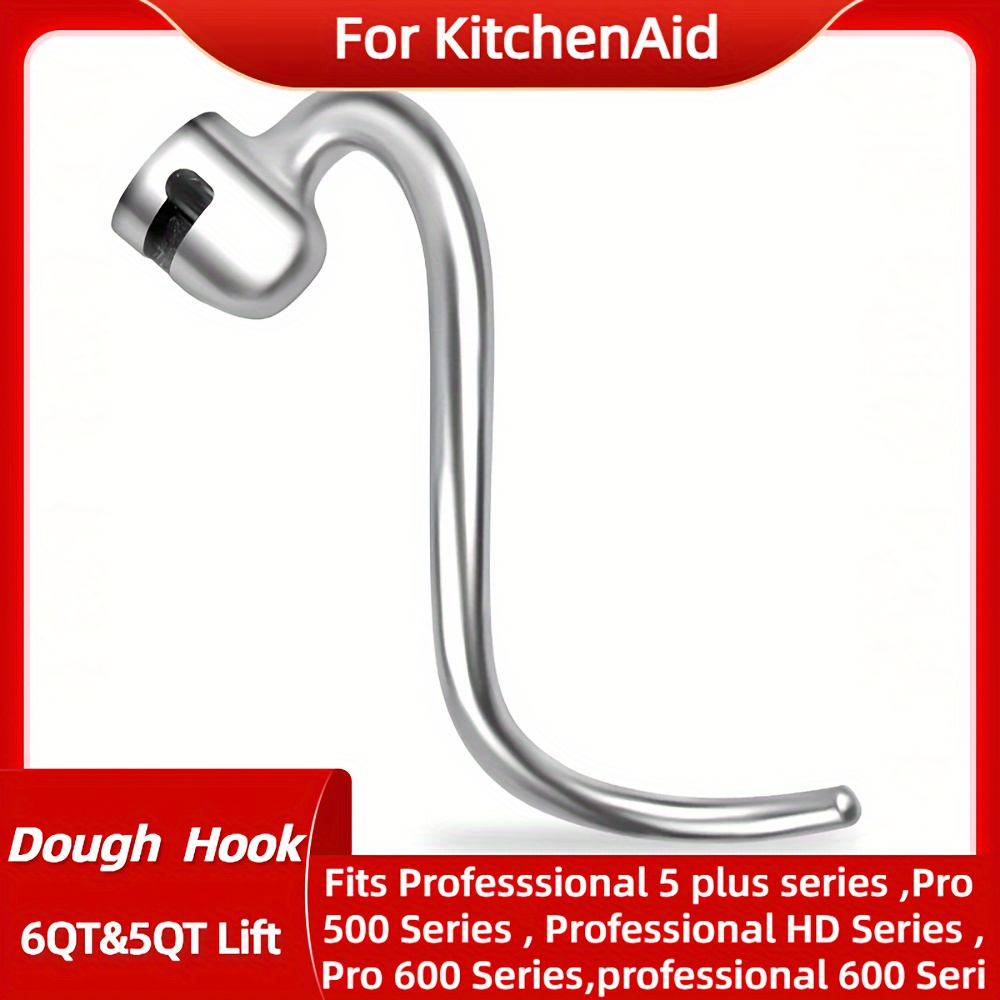1pc Kitchen Aid Stainless Steel Spiral Dough Hook Replacement, Stainless  Steel Spiral Dough Hook Replacement For Kitchen Aid 4.5QT&5QT Bowl Tilt Head