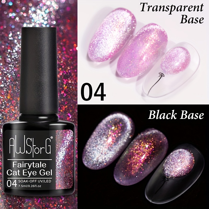 6 Colors Crystal Cat Eye Gel Nail Polish Magnetic Glitter - Temu