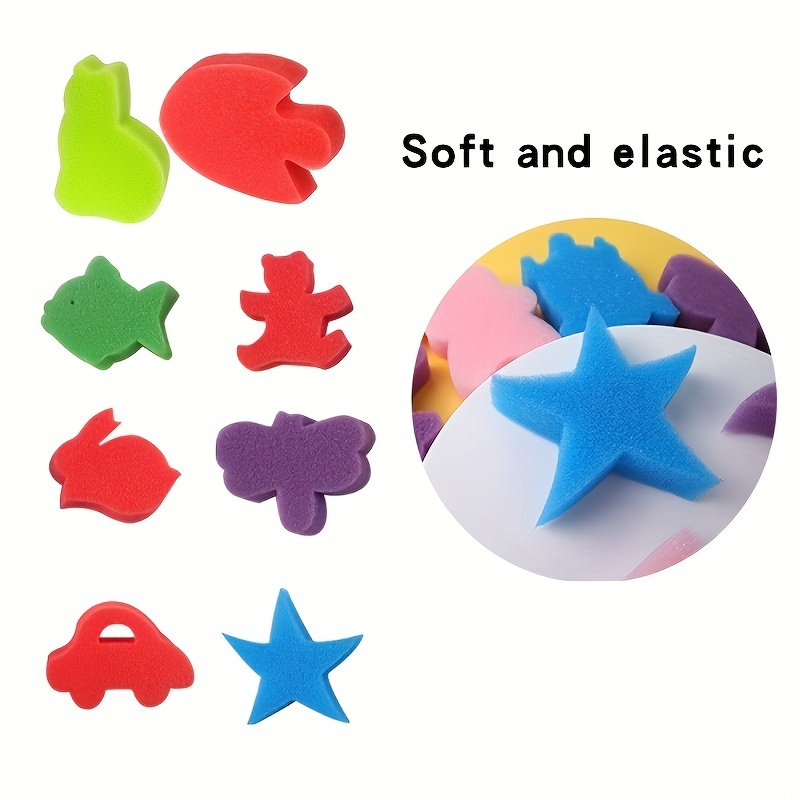 Painting with Star Shaped Sponges 