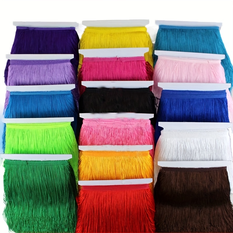  6 Rolls/12 Yards Fringe Trim Lace Polyester Tassel Trim  Multi-Colored Fringe Tassel Trim Lace Trim Ribbon for Home Accessory DIY  Sewing Crafts Clothing Curtains Decor (4 Inch, Fresh Colors) : Arts