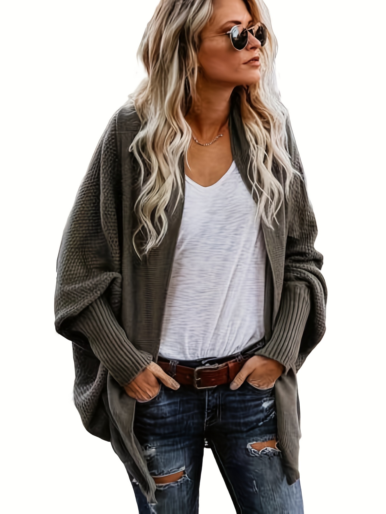 Womens Open Front Cardigan
